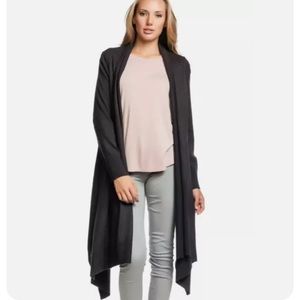 Cashmere Wrap sweater drape asymmetric knit wool Acrobat XS S long black